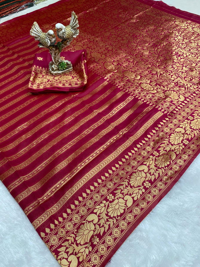 Pink By Aab Art Silk Jacquard Border Wedding Wear Saree Exporters In India